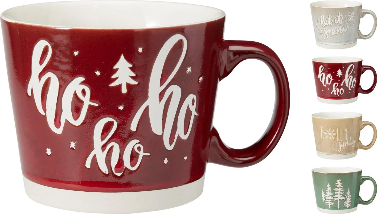 CERAMICZNY KUBEK ŚWIĄTECZNY HO HO HO / RETRO 550ML