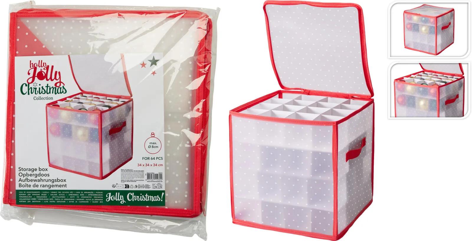 Organizer Pudełko na Bombki 34x34cm – Kostka do Przechowywania Ozdób Świątecznych,