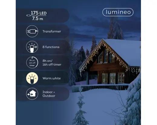 Kurtyna Świetlna Sople 175 LED 7,5m – Ciepła Biel (Twinkle)