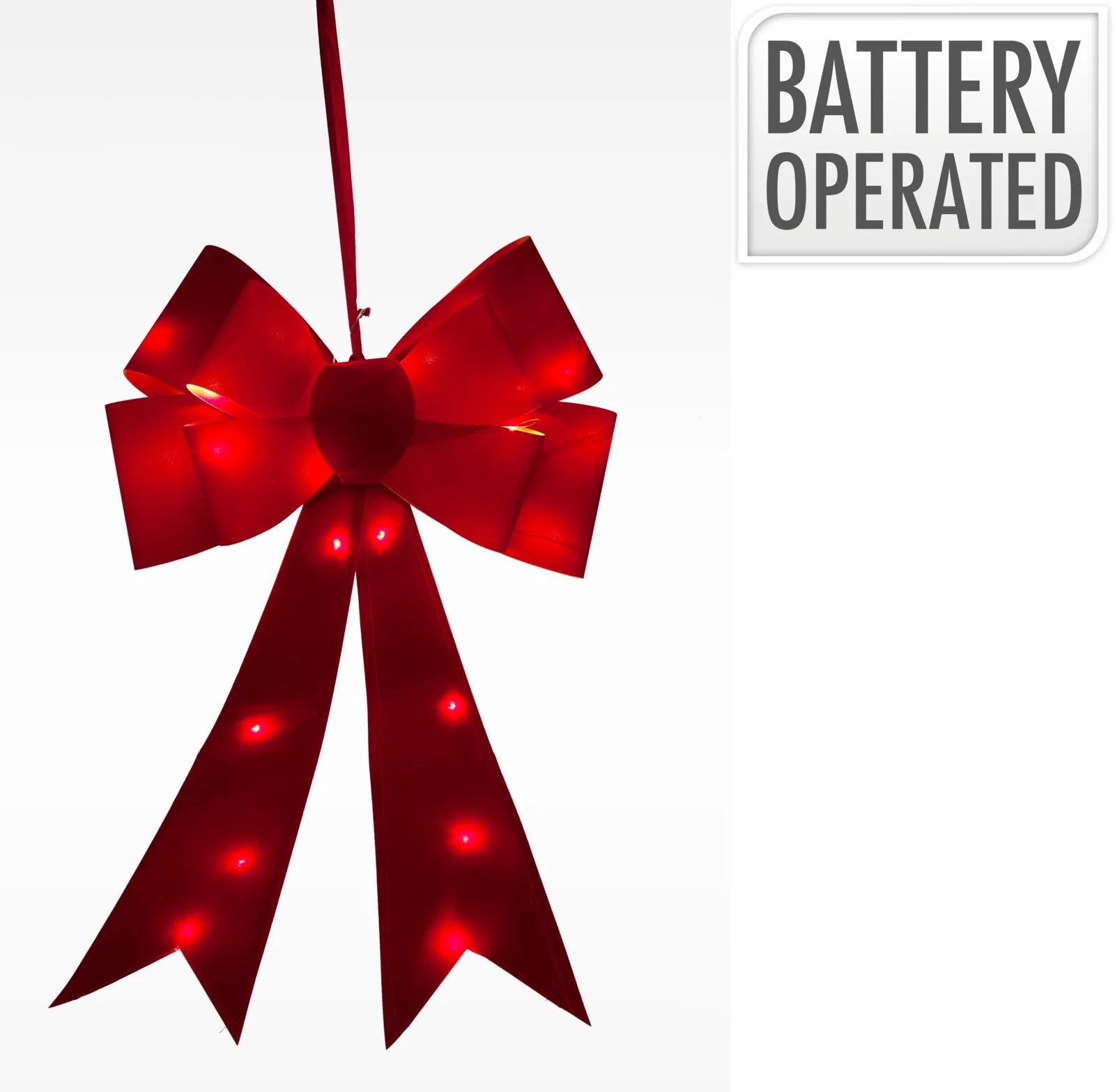KOKARDA DEKORACYJNA ŚWIĄTECZNA 60 cm – 25 LED NA BATERIE