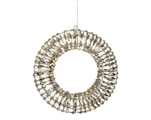 NOWOCZESNY WIENIEC ŚWIETLNY LED ZŁOTY LUMINEO – 38 cm, 400 MICRO LED
