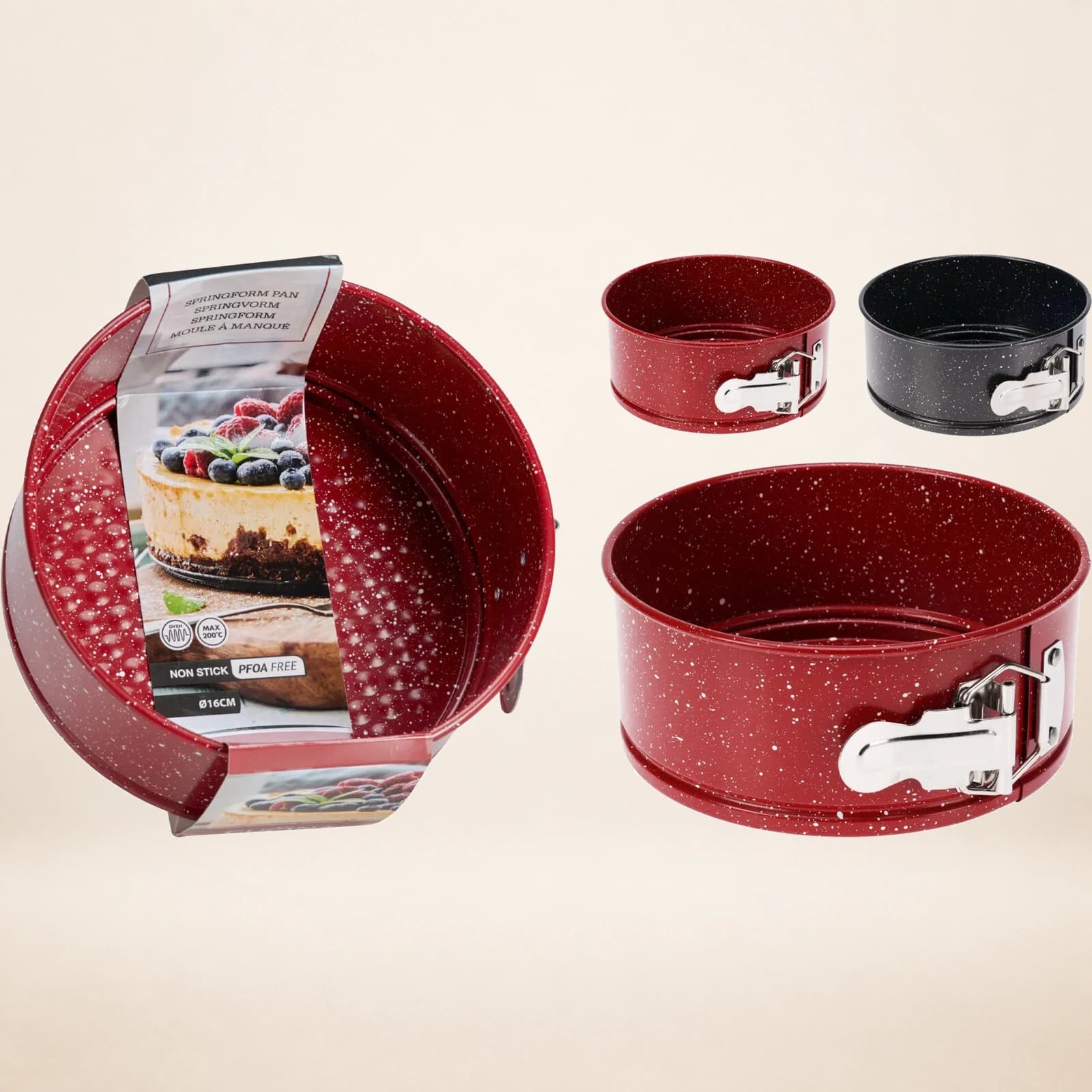 TORTOWNICA OKRĄGŁA Z WYJMOWANYM DNEM 16cm LA CUCINA NAKRAPIANA