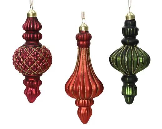 ELEGANCKA SZKLANA BOMBKA CHOINKOWA SOPEL VINTAGE LUMINEO / KAEMINGK – MIX WZORÓW