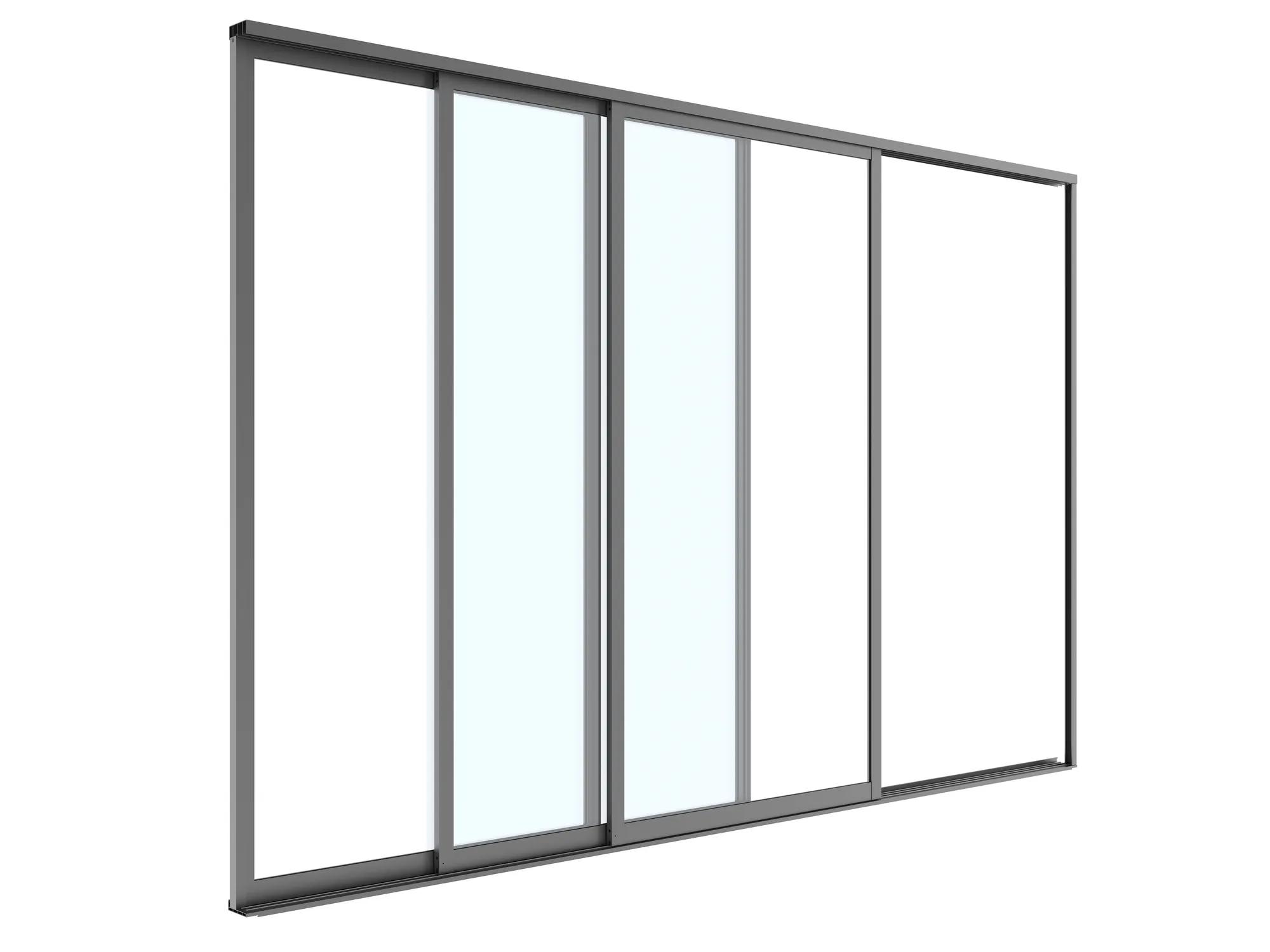 Drzwi przesuwne szklane 3M do pergoli Luxe antracytowe