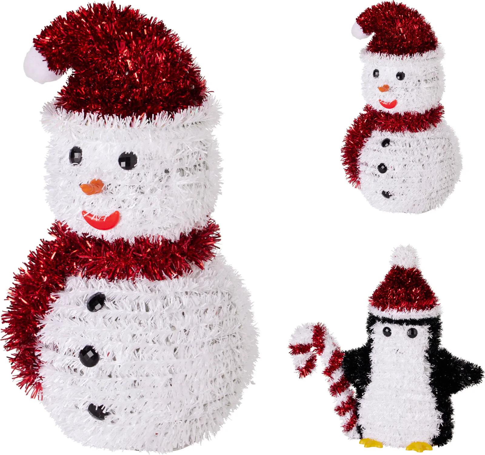 FIGURKA ŚWIĄTECZNA BROKATOWA 26cm – BAŁWAN / PINGWIN
