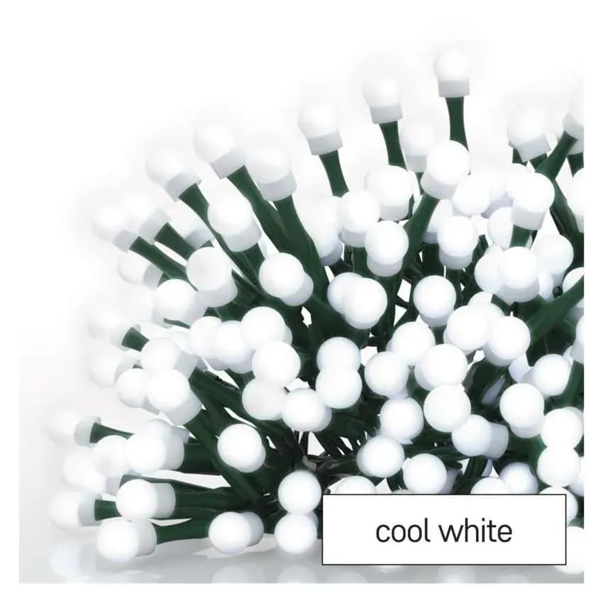 Lampki Choinkowe Kulki EMOS Cherry 300 LED – 30m, Zimna Biel (Multifunkcja)