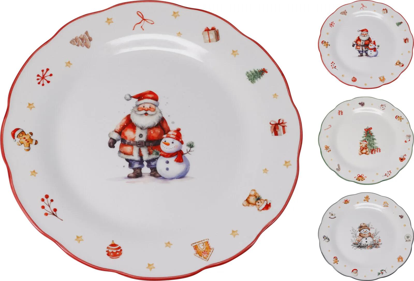 PORCELANOWY TALERZ OBIADOWY 26.5 cm – ŚWIĄTECZNY KWIAT