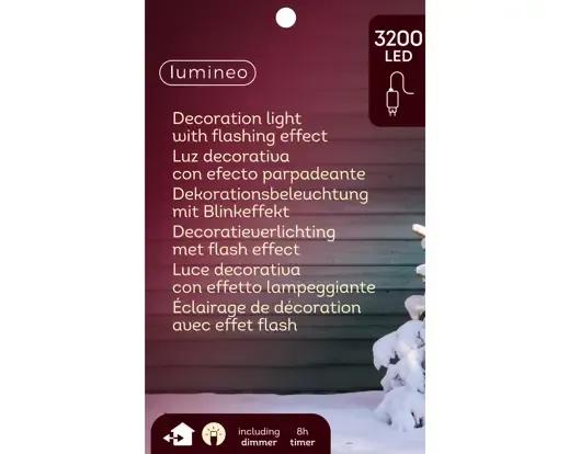 Maxi Stożek Choinka Świetlna 3200 LED 280cm – Ciepła Biel (Twinkle / Flash) Srebrny Stelaż