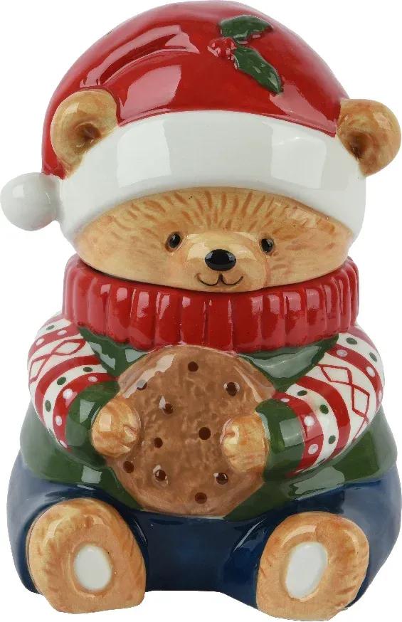 Słoik Porcelanowy Świąteczny Miś z Ciasteczkiem 20cm