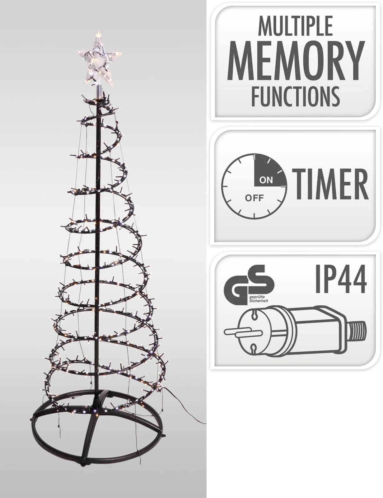 CHOINKA STELAŻ LED WODOSPAD 150 cm – NOWOCZESNA DEKORACJA 504 DIODY Z TIMEREM