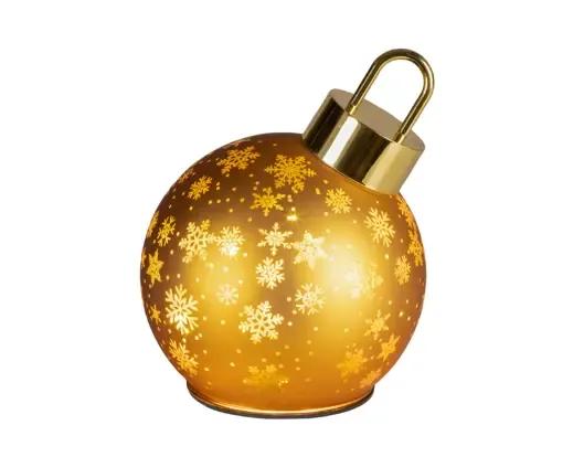 OBROTOWA SZKLANA KULA BOMBKA LED LUMINEO – 14x18 cm, MATOWE ZŁOTO