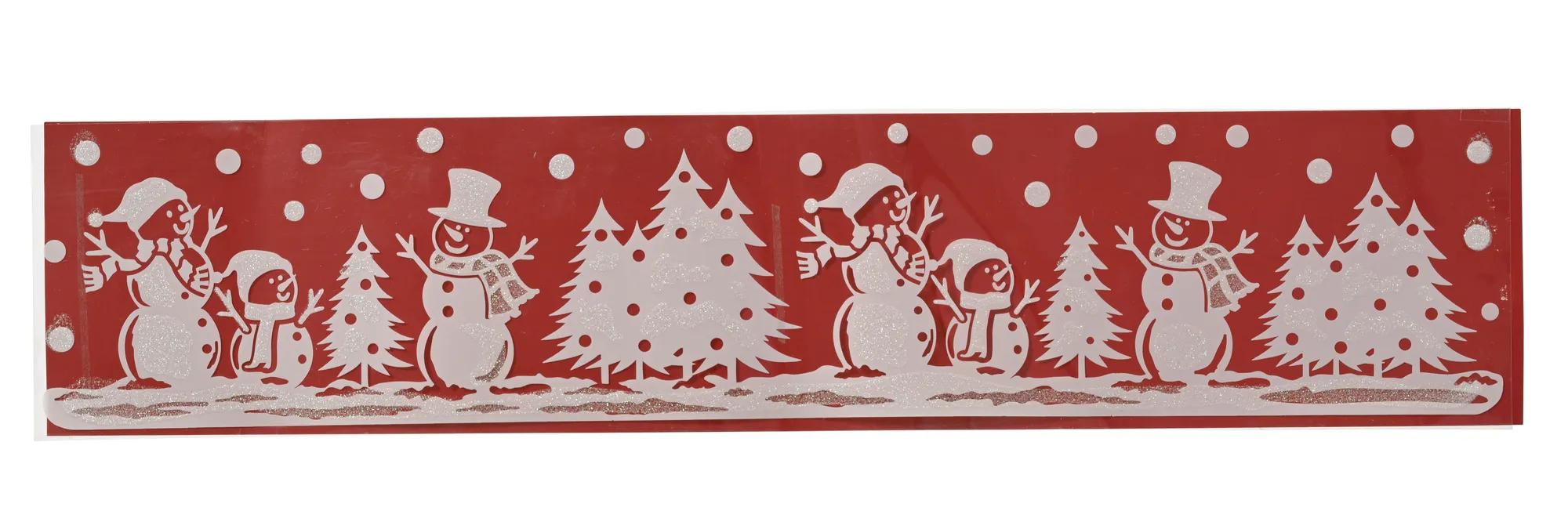 Dekoracja Okienna Świąteczna Naklejka Bałwanki Choinki 58,5cm