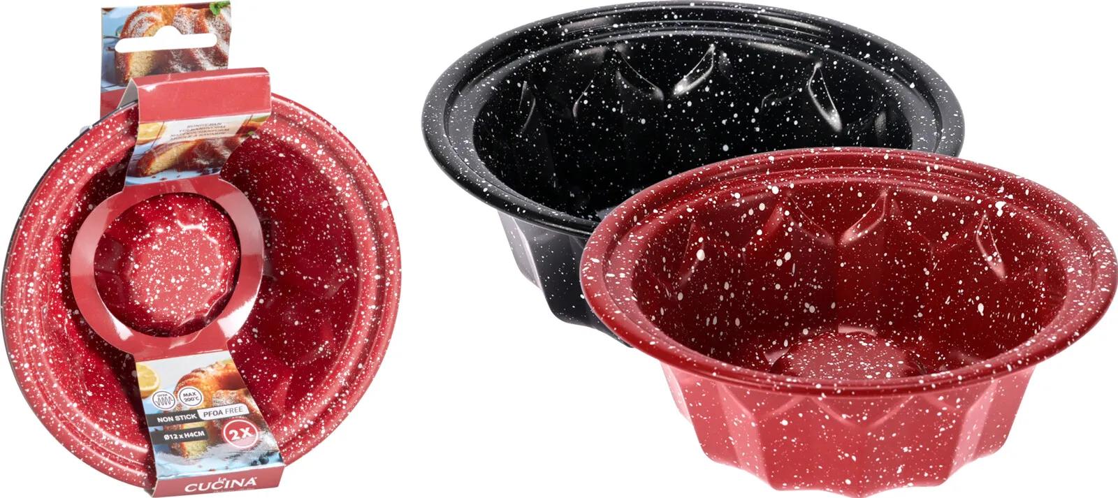 ZESTAW 2x MINI FORMA DO BABKI Z KOMINEM OKRĄGŁA 12x4cm LA CUCINA