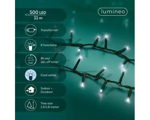 Lampki Choinkowe 500 LED Lumineo Compact 11m Zimna Biel (Cool White)