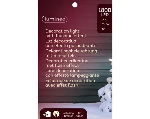 Choinka Choinkowy Stożek LED 1800 LED 180cm – Ciepła Biel (Twinkle / Flash) Srebrny Stelaż