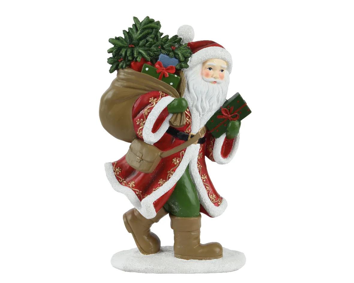Figurka Mikołaj z Workiem i Prezentem 34cm