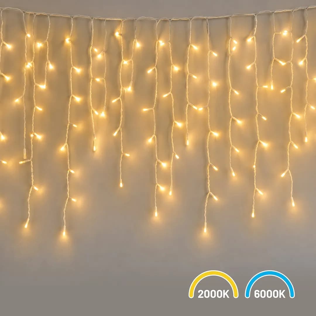 KURTYNA ŚWIETLNA SOPLE LED 2w1 ŁAŃCUCH MULTI-BARWA (2000K - 6000K