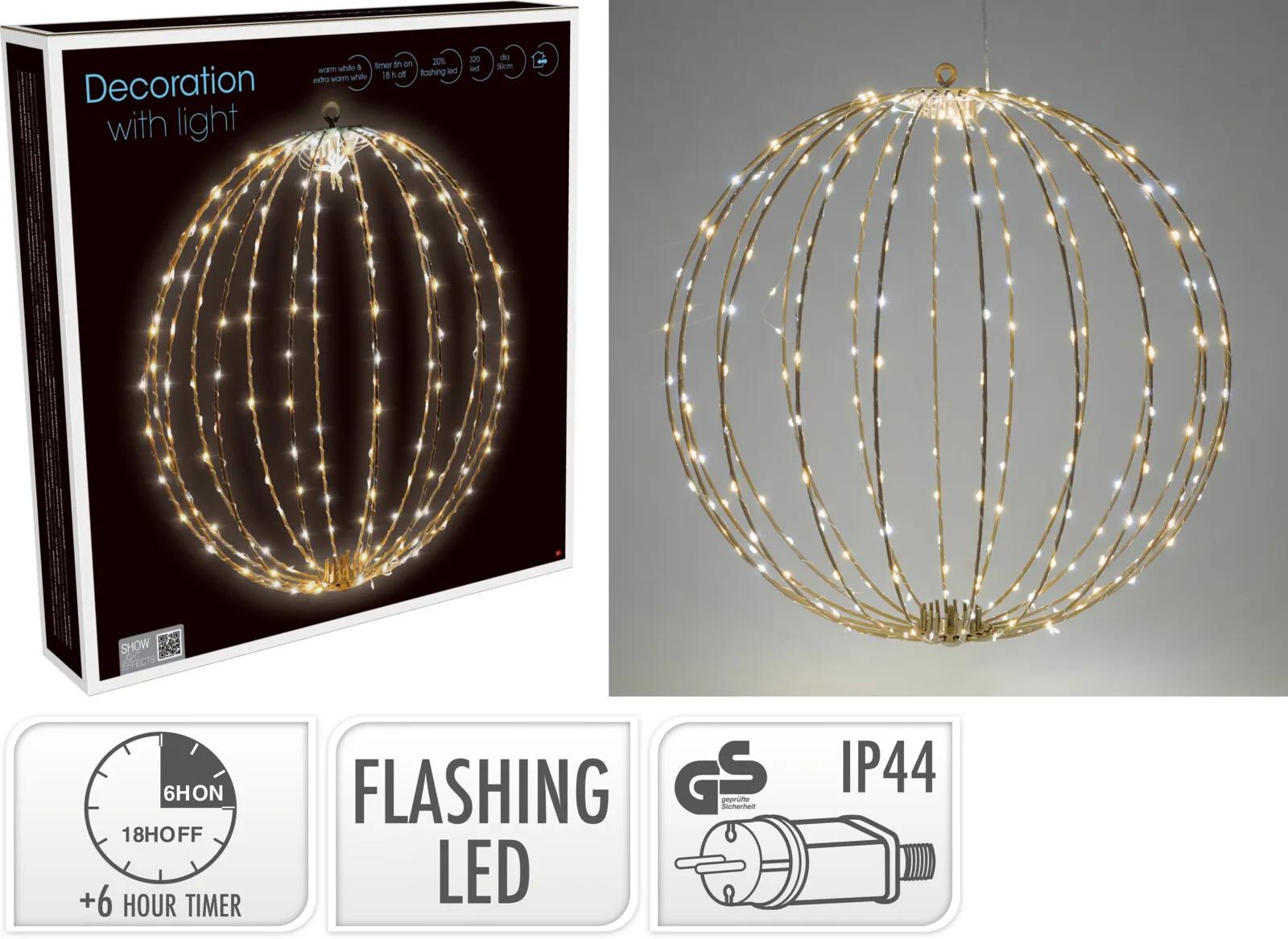 Kula Świetlna LED Świąteczna Składana Wisząca 50cm