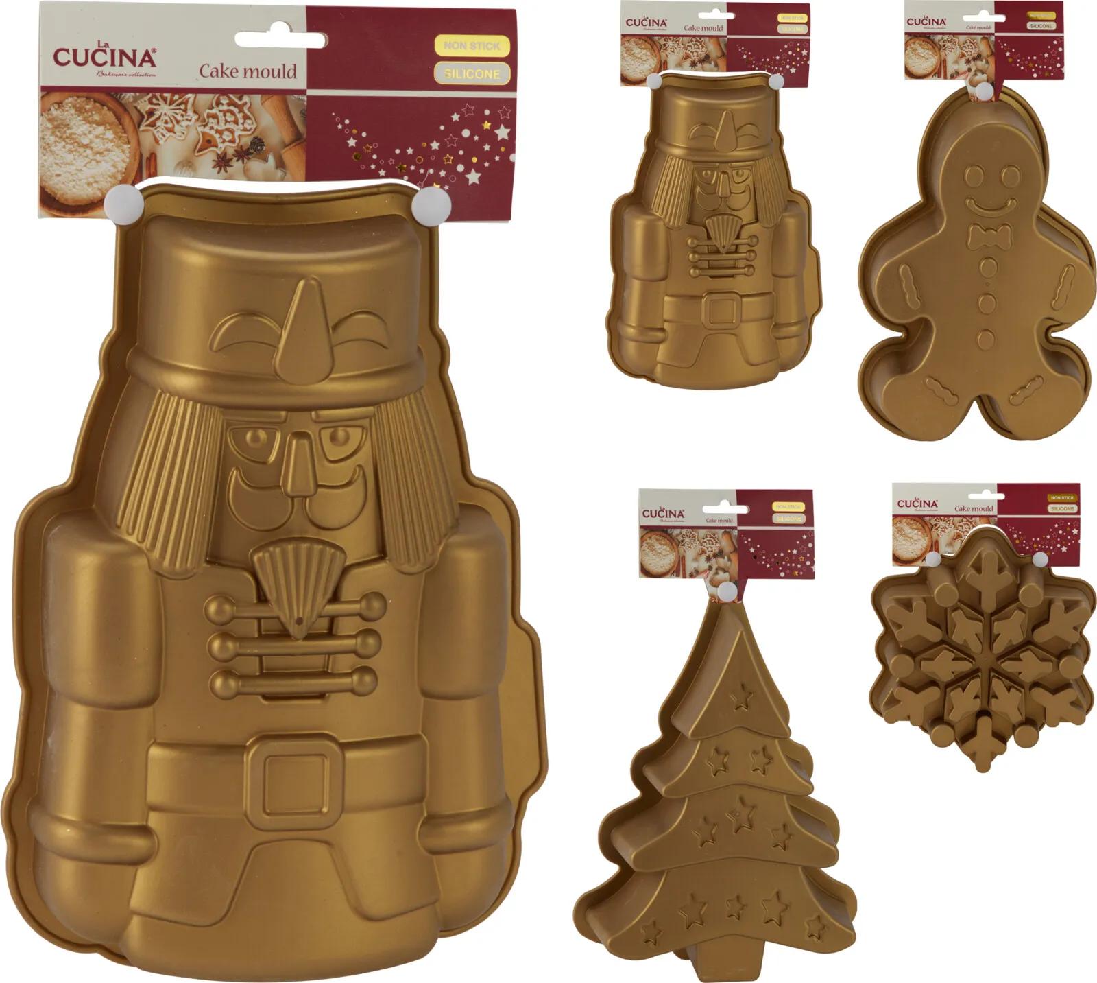 FORMIE SILIKONOWA DO PIECZENIA ŚWIĄTECZNA 24x21x4,5 LA CUCINA MIX WZORÓW