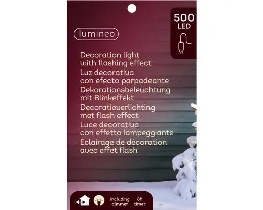 Profesjonalny Stożek Choinka LED 500 LED 100cm – Ciepła Biel (Twinkle / Flash) Srebrny Stelaż