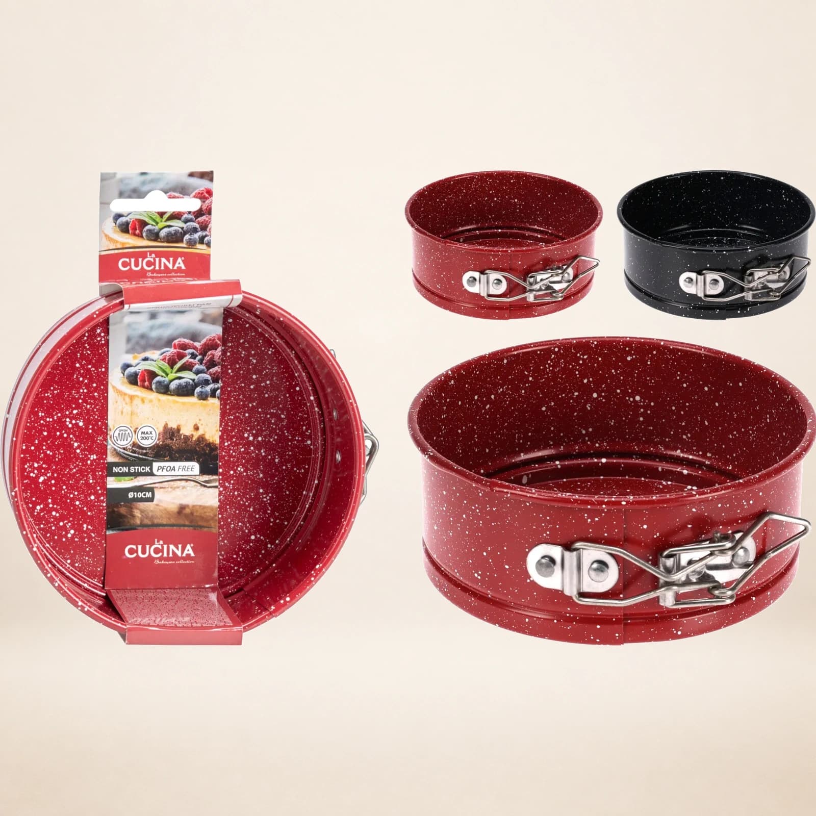 TORTOWNICA OKRĄGŁA MINI Z WYJMOWANYM DNEM 10cm – LA CUCINA NAKRAPIANA