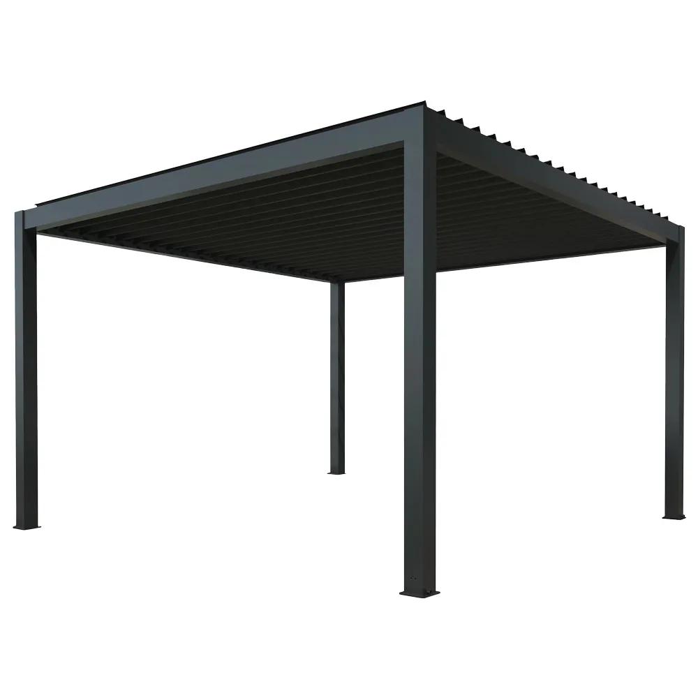 Pergola tarasowa Luxe 3 x 4 m antracytowa z LED i elektrycznym dachem