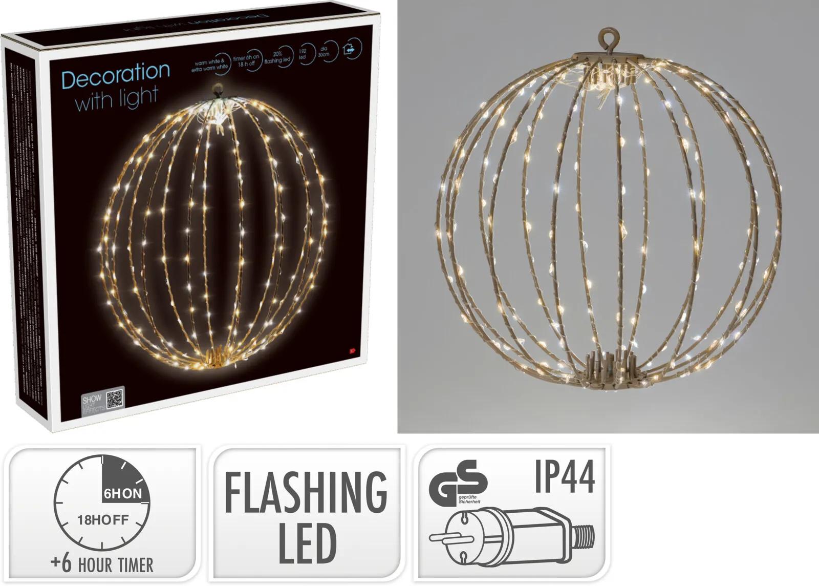 Kula Świetlna LED Świąteczna Składana Wisząca 30cm