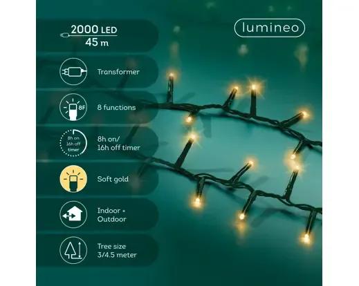 Lampki Choinkowe 2000 LED Lumineo Compact 45m Soft Gold (Subtelny Złoty)