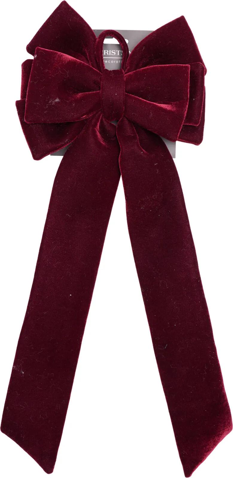 KOKARDA ŚWIĄTECZNA AKSAMITNA WELUROWA BORDO 72cm