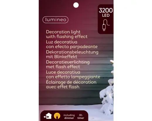 Maxi Stożek Choinka Świetlna 3200 LED 280cm – Ciepła Biel (Twinkle / Flash)
