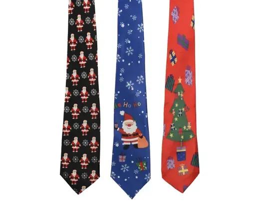 Elegancki Krawat Świąteczny Bożonarodzeniowy – 3 Wzory Premium