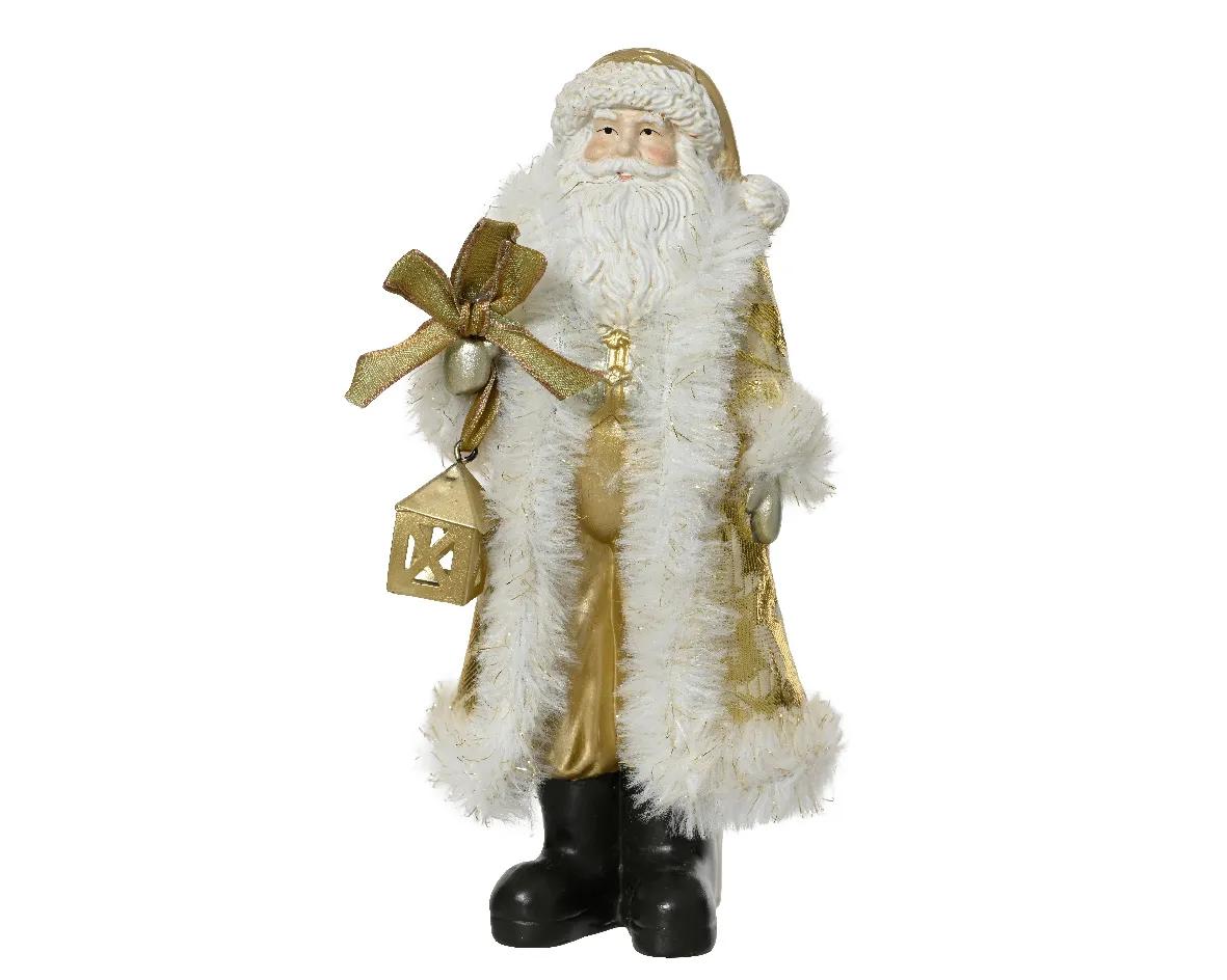 Figurka Święty Mikołaj Złoty z Latarenką 41cm