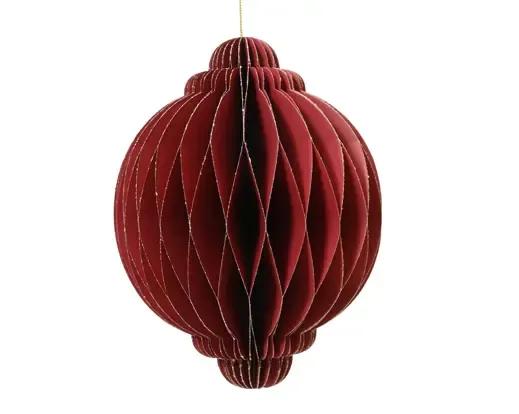 PAPIEROWA BOMBKA PLASTER MIODU CEBULKA – 15 cm, CZERWONA GLITTER